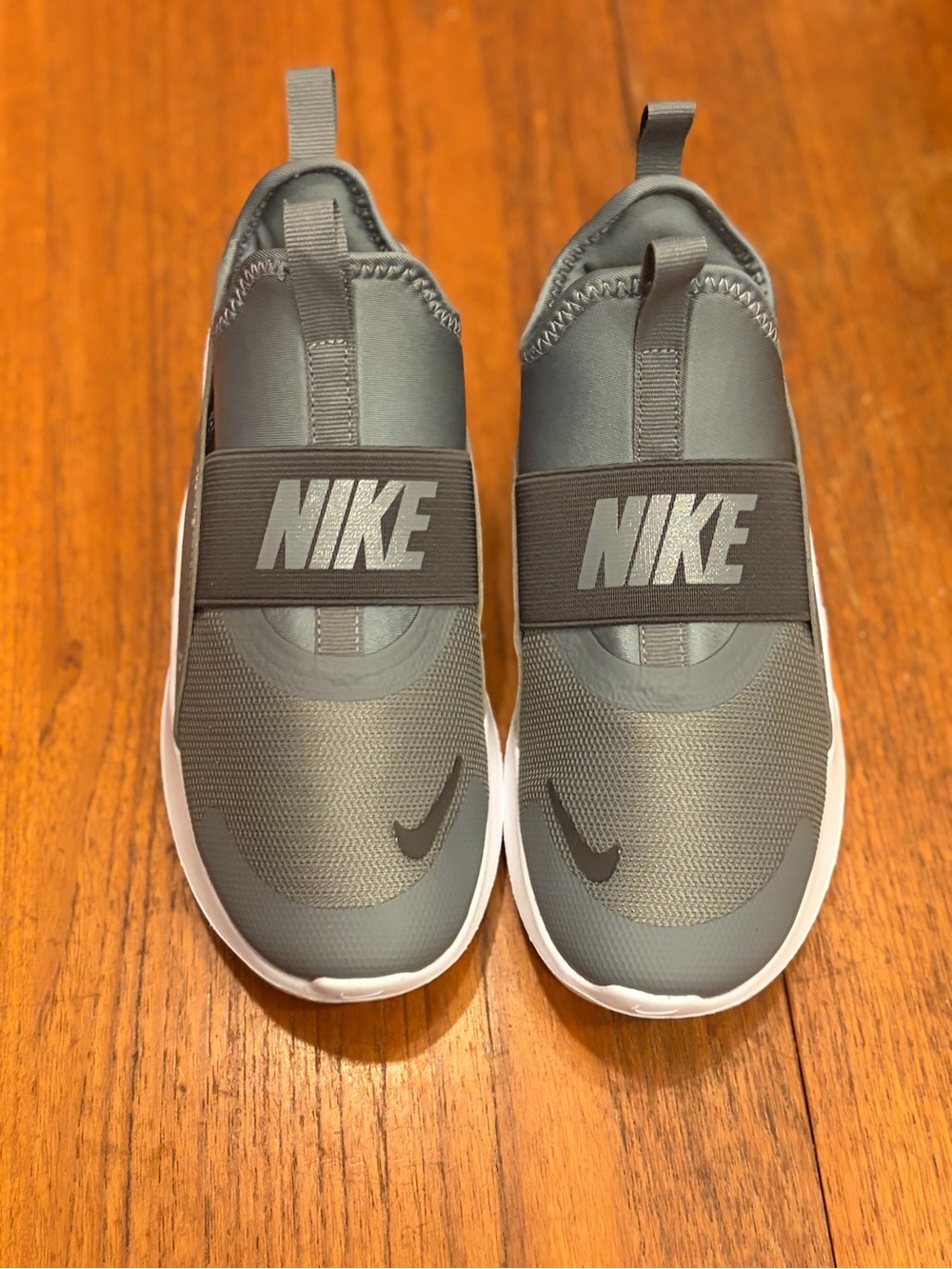 Nike Kids Charcoal Slip-On Sneakers with White Sole